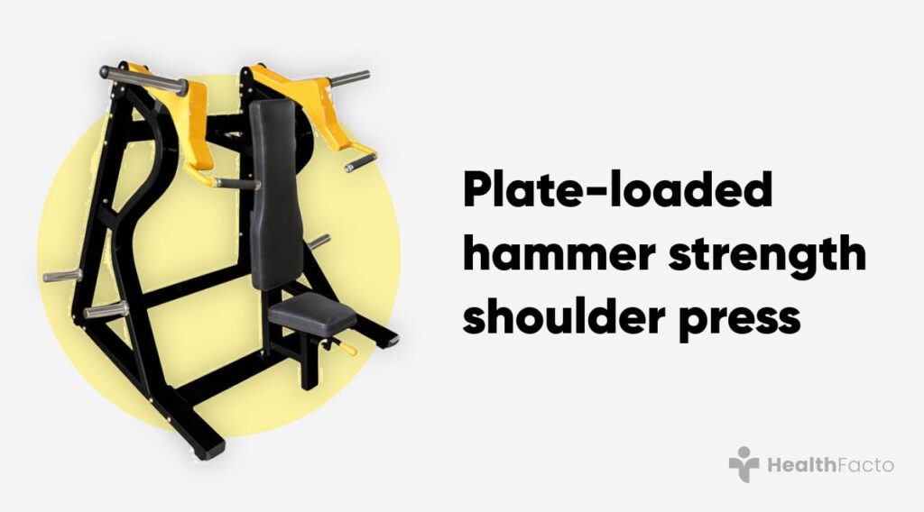 Plate-loaded hammer strength shoulder press